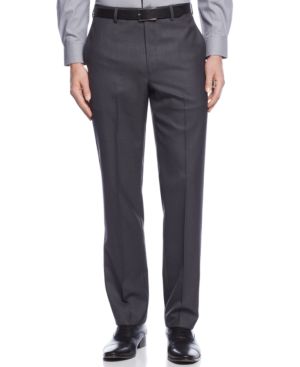 Calvin Klein Mens Slim fit Dress Pants 46 / 34 Charcoal Grey Solid Stretch