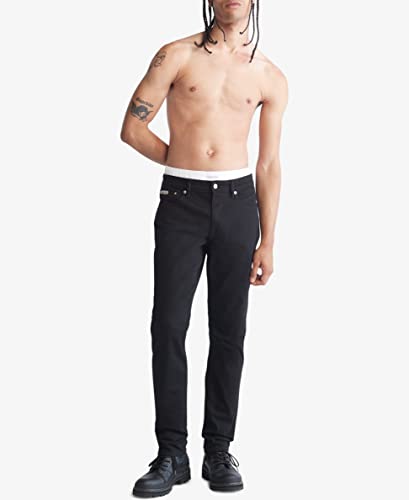 Calvin Klein Mens Slim fit Stretch Denim Jeans 29 / 30 Black Solid