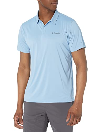 Columbia Mens X Mens Short Sleeve Polo Hiking Shirt Blue Small