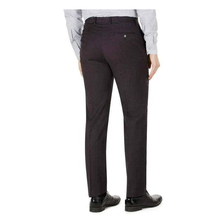 Calvin Klein Jerome Mens Slim Fit Wool Dress Pants Purple 40X32