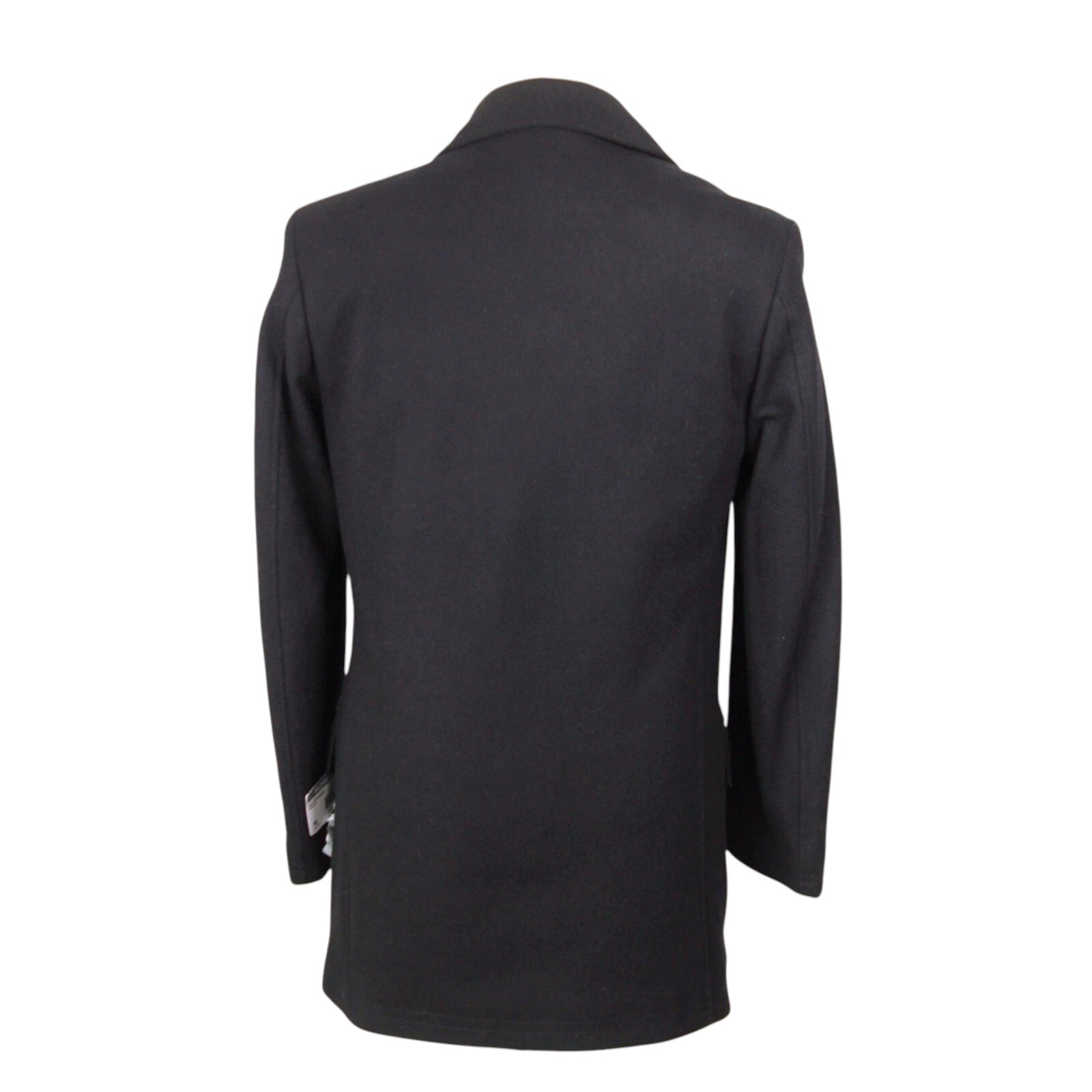 Michael Kors Mens Classic Fit Double-Breasted Peacoat Coat 40 R Black Wool