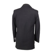 Michael Kors Mens Classic Fit Double-Breasted Peacoat Coat 40 R Black Wool