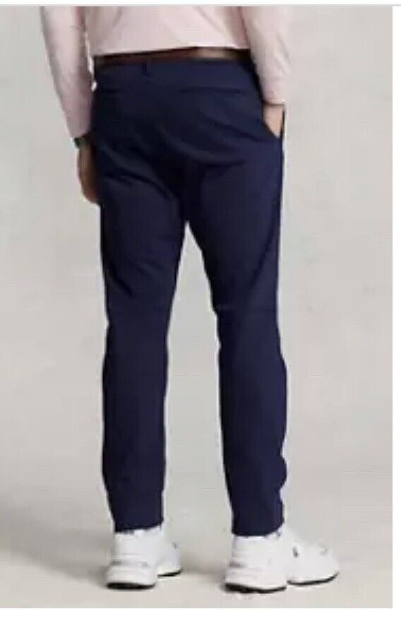 POLO RALPH LAUREN Men's Slim Fit Stretch Dobby Pants 42 x 30 Khakis Navy Blue