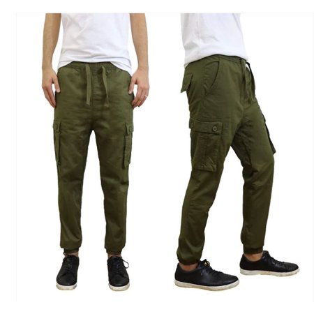 Galaxy By Harvic Mens Classic fit Cargo Twill Jogger Pants Large / 29 Green