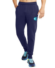 Champion Men's Powerblend Fleece Logo Jogger Sweatpants Navy Blue Medium