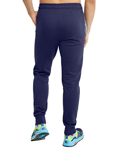 Champion Men's Powerblend Fleece Logo Jogger Sweatpants Navy Blue Medium