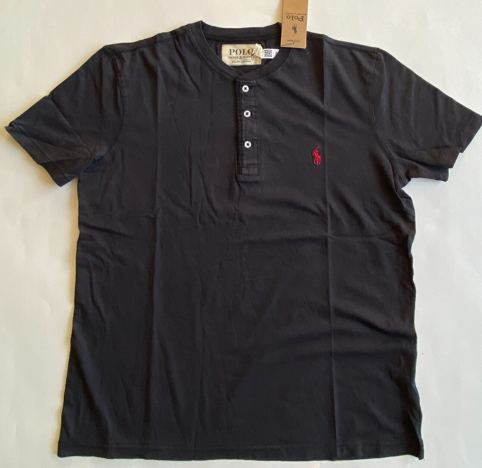 Polo Ralph Lauren Men's Slub Jersey Henley Short Sleeve T Shirt Black XL
