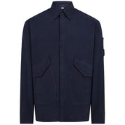 Cp Company Mens Regular fit Long Sleeve Button-Up Shirt 2XL Dark Navy Blue Solid