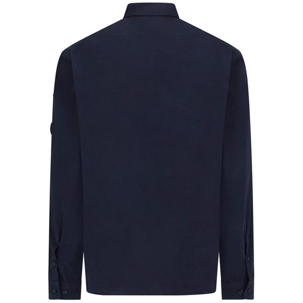 Cp Company Mens Regular fit Long Sleeve Button-Up Shirt 2XL Dark Navy Blue Solid