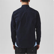 Cp Company Mens Regular fit Long Sleeve Button-Up Shirt 2XL Dark Navy Blue Solid