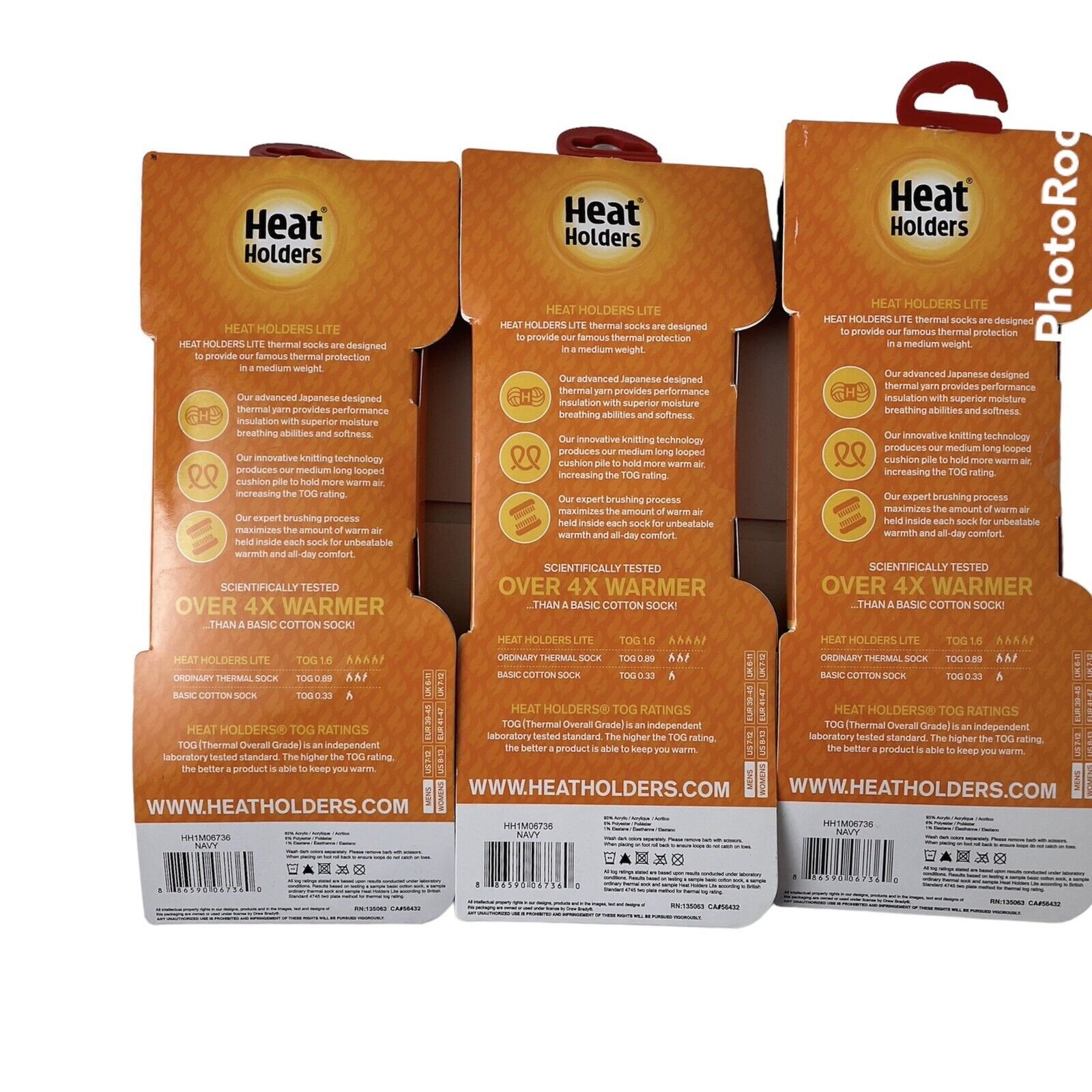 Heat Holders Men's Original Rugged Block Stripe Socks Charcoal Grey Size 7 - 12