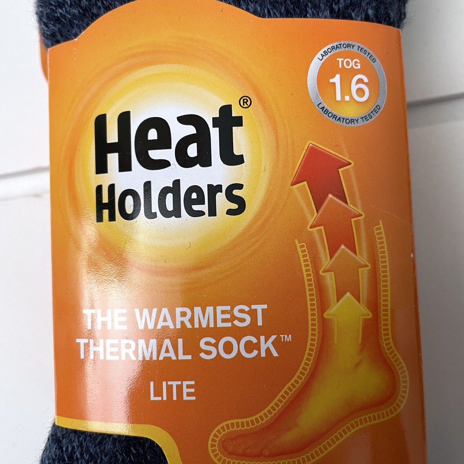 Heat Holders Men's Original Rugged Block Stripe Socks Charcoal Grey Size 7 - 12