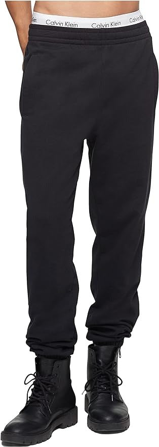 Calvin Klein Mens Regular-Fit Embroidered Black Beauty Jogger Sweatpants XL