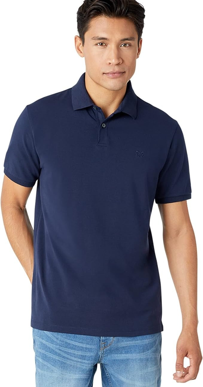 DKNY Mens Modern Fit Polo Shirt Large Navy Blue