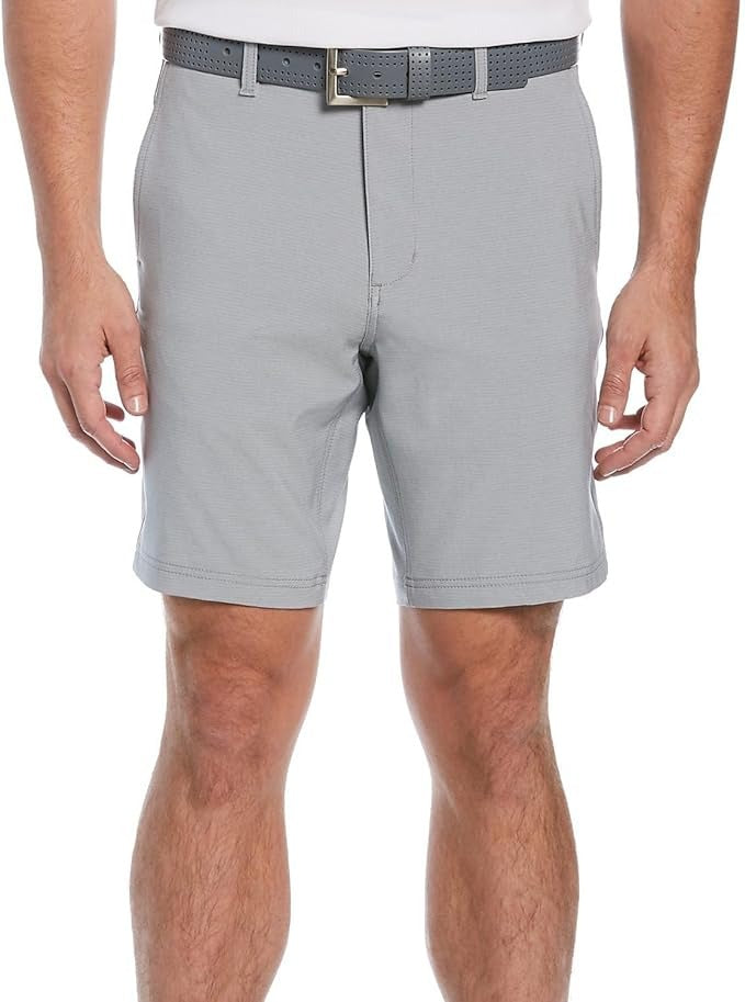 PGA TOUR Mens Textured Dobby Performance Shorts Light Grey Size 36
