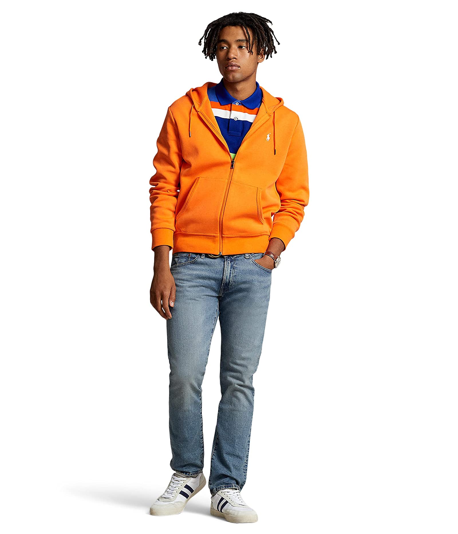 Polo Ralph Lauren Men's Double-Knit Full-Zip Hoodie Sweatshirt XL Resort Orange