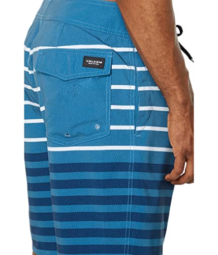 Volcom Mens Quarta Static Mod Tech Swim Trunkc Aged Indigo Blue 36"