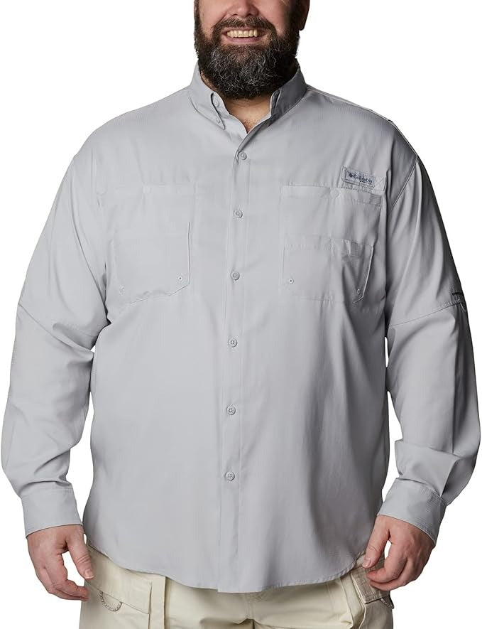 Columbia Men's PFG Tamiami II Long Sleeve Shirt XXL 2XL Cool Grey