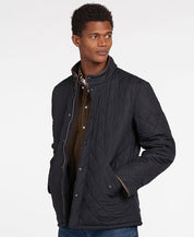 Barbour Mens Powell Navy Blue Quilted Jacket Size Large