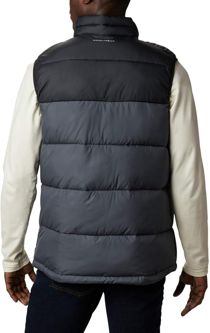Columbia Mens Pike Lake Puffer Vest Large Black / Grey