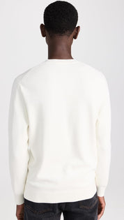 Theory Mens Regular fit Long Sleeve Crewneck Sweater Large Crew Neck Beige Solid