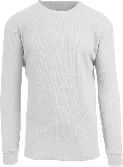 Galaxy BY Harvic Mens Long Sleeve Thermal T Shirt White Medium