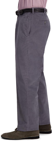Haggar Mens Classic fit Dress Corduroy Pants 42 / 32 Mid Grey Solid