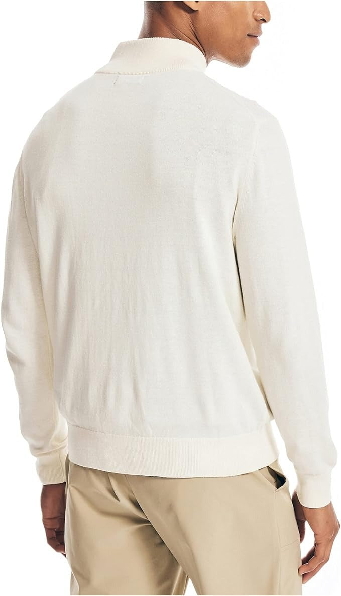 Nautica Mens Navtech Quarter zip Sweater White XL