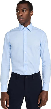 Hugo Boss Mens Slim fit Hank Kent Button-Up Dress Shirt 15 Blue