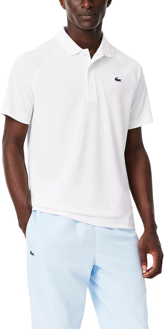 Lacoste Mens Regular fit Short Sleeve Polo Shirt Large White Solid