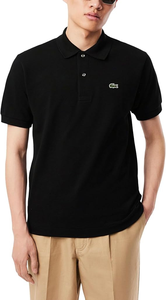 Lacoste Mens Classic fit Short Sleeve Polo Shirt Small Black Solid