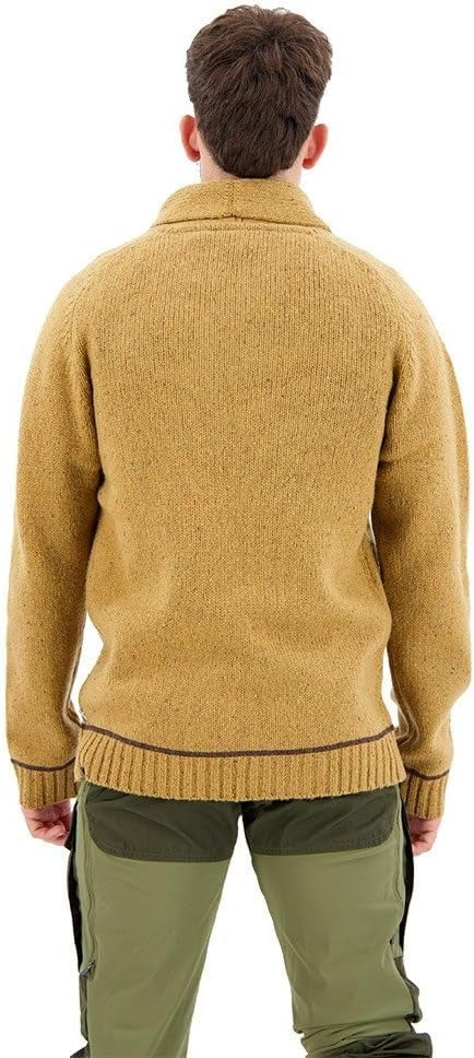 Fjallraven Men's Lada Wool Shawl Neck Sweater Small Buckwheat Brown