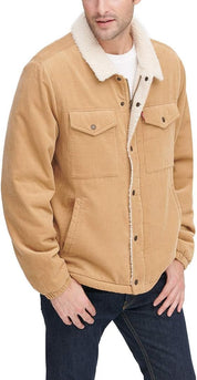 Levi's Men's Corduroy Sherpa Lined Trucker Jacket 3XL XXXL Tan Light Brown