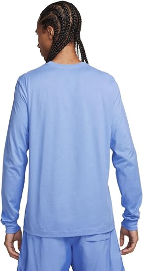 Nike Mens Regular fit Long Sleeve T-Shirt Shirt Large Blue Solid