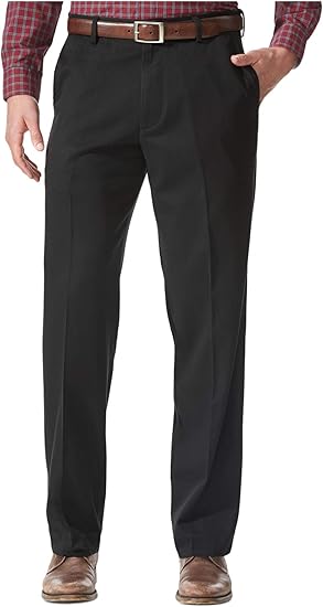 Docker's Mens Relaxed fit Casual Khaki Pants 36 / 29 Black Solid