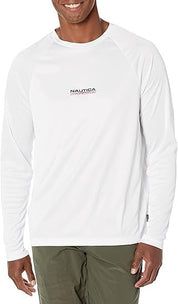 Nautica Mens Regular fit Long Sleeve T-Shirt Shirt Medium White Solid