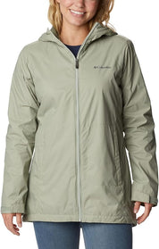 Columbia Womens Raincoat Coat Large Green Solid