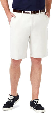 Haggar Mens Classic fit Casual Shorts 42 White Solid