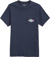 Vineyard Vines Men's Margarita Logo Box Pocket T Shirt Large Navy Blue