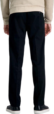 Haggar Mens Straight fit Cotton Dress Pants 38 / 30 Black Solid