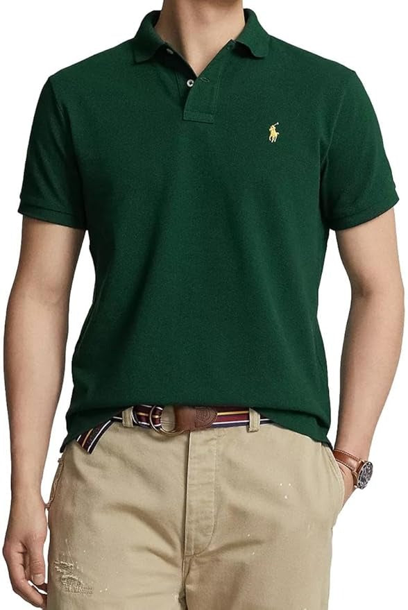 Polo Ralph Lauren Men's Classic Fit Mesh Polo Shirt Hunt Club Green XXL