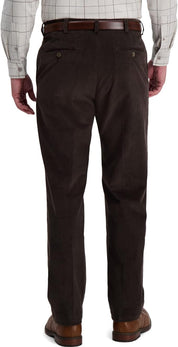 Haggar Mens Classic fit Dress Pants Corduroy Pants 42 / 29 Brown Solid Stretch