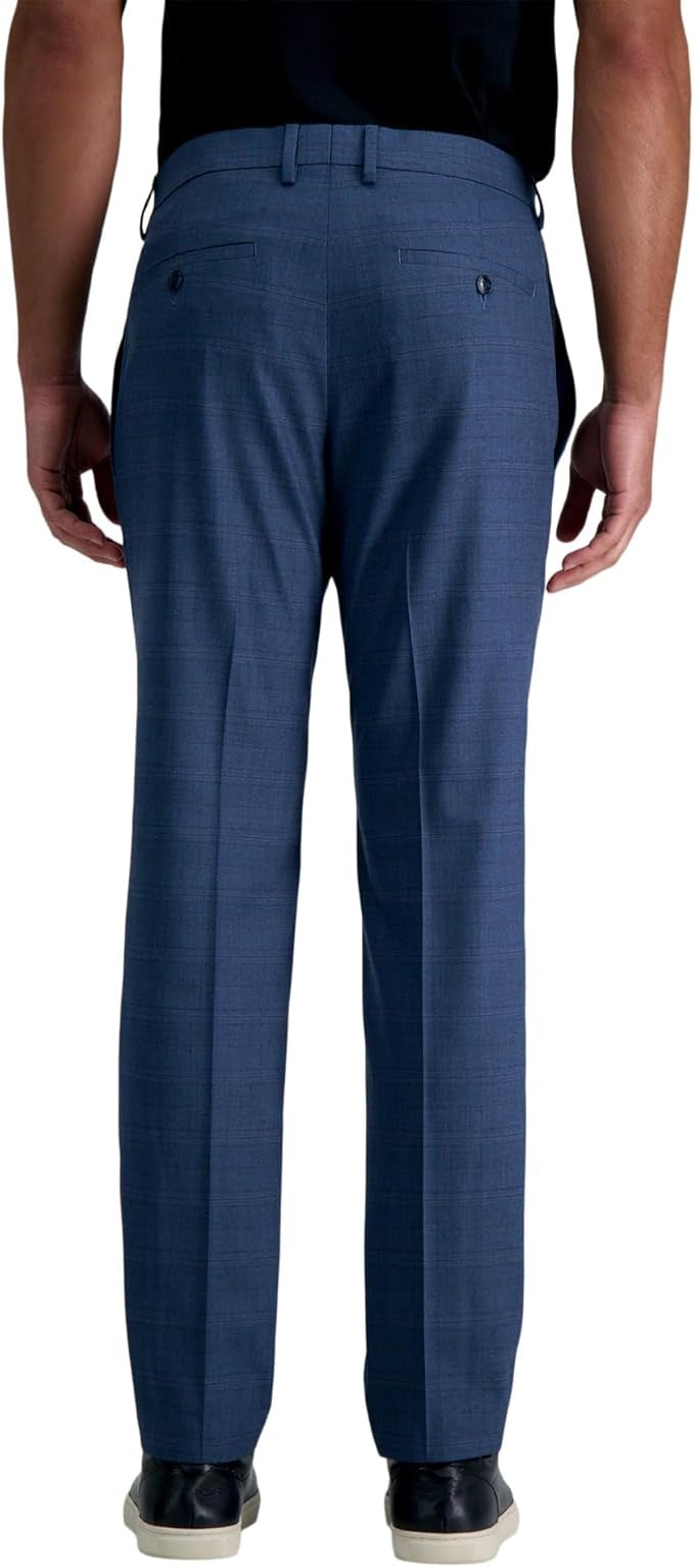 Kenneth Cole Mens Slim fit Dress Pants 32 / 32 Navy Blue Check Stretch