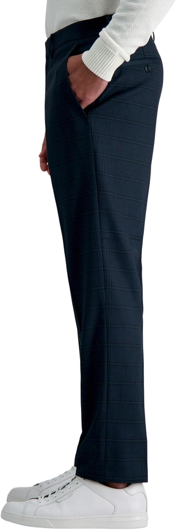 Kenneth Cole Mens Slim fit Dress Pants 34 / 34 Grey Green Check Stretch