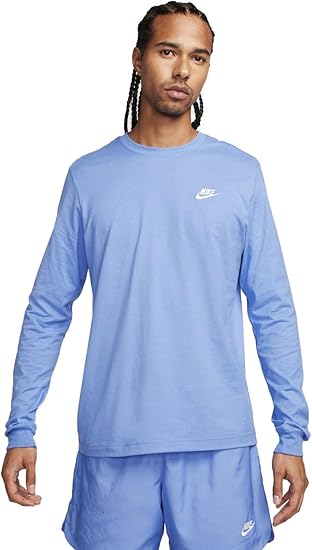 Nike Mens Regular fit Long Sleeve T-Shirt Shirt Large Blue Solid