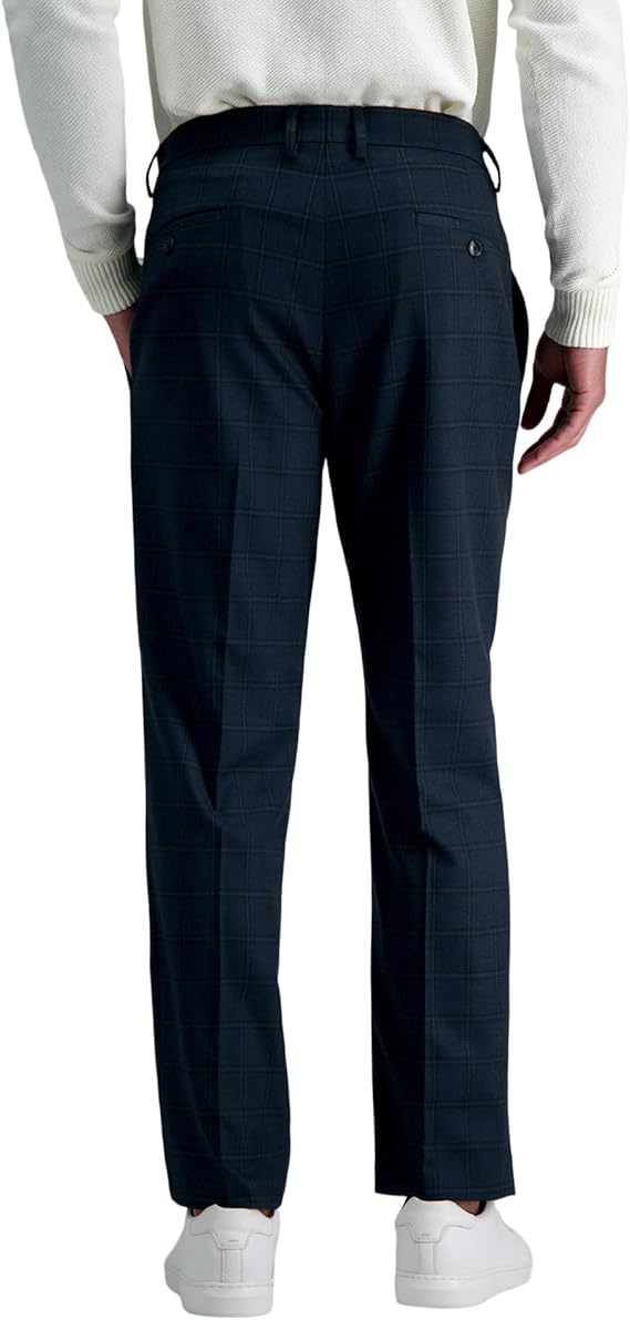 Kenneth Cole Mens Slim fit Dress Pants 36 / 34 Grey Green Check Stretch