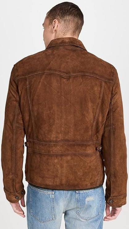 Ralph Lauren Polo Men's Suede Irvin Leather Bomber Jacket XXL 2XL Brown