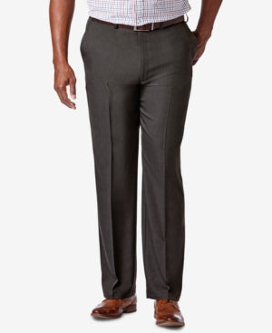 Haggar Mens Classic fit Dress Pants 48 / 29 Charcoal Grey Solid