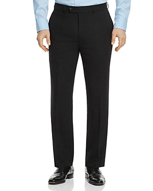 Hart Schaffner Marx Mens Classic Wool Dress Pants Size 35 Black Solid Stretch