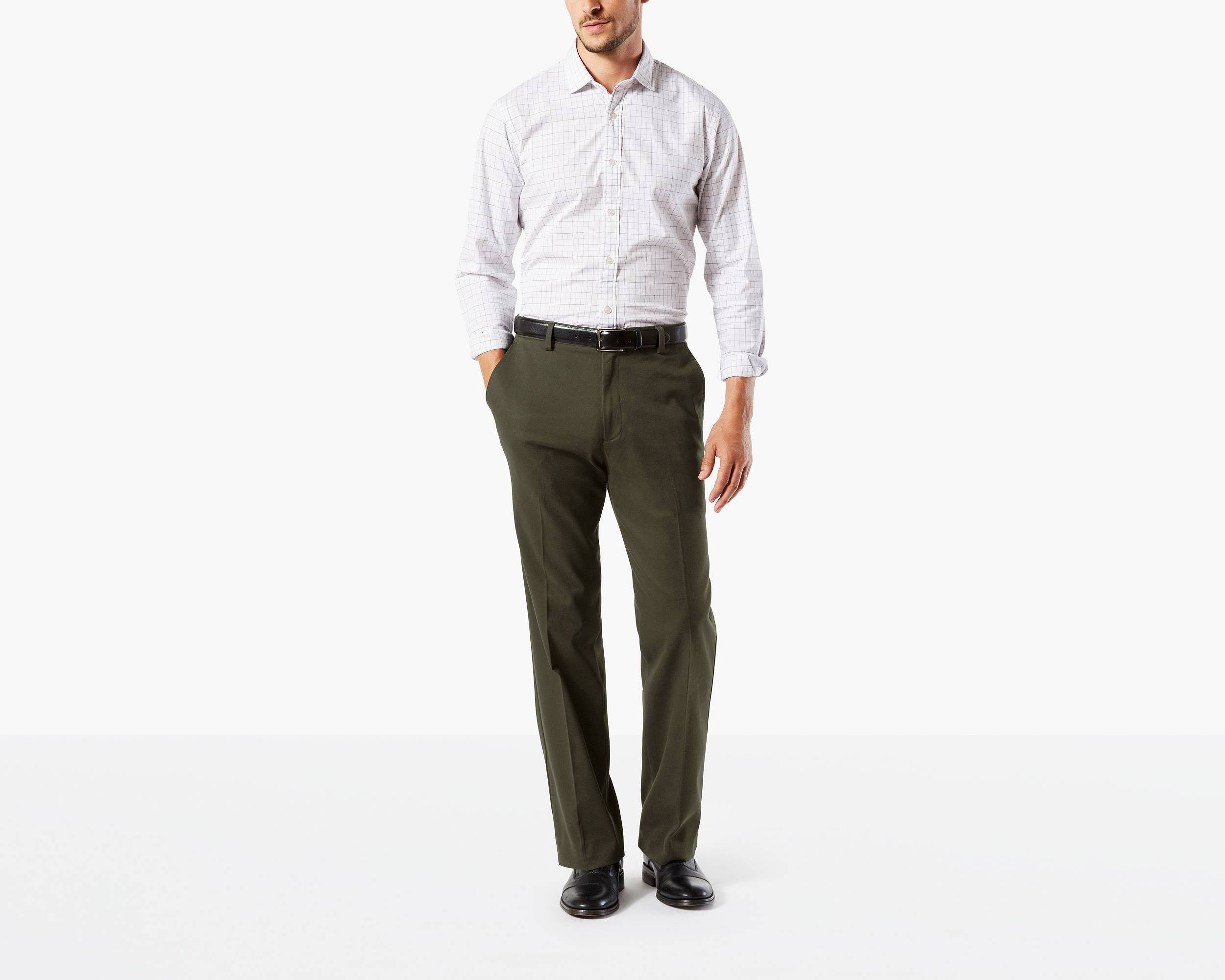 Dockers Men's Easy Stretch Khaki Pants Classic Fit Olive Grove Green 34 x 30